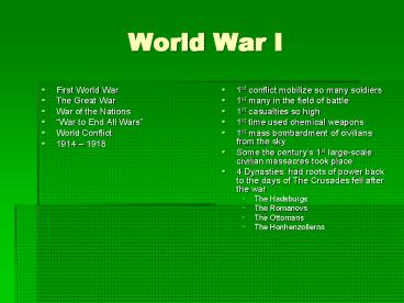 World War I