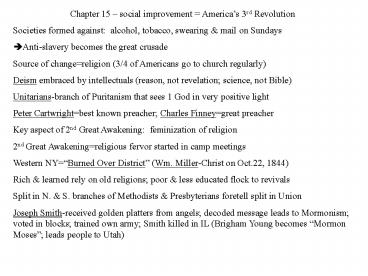 Chapter 15 social improvement Americas 3rd Revolution