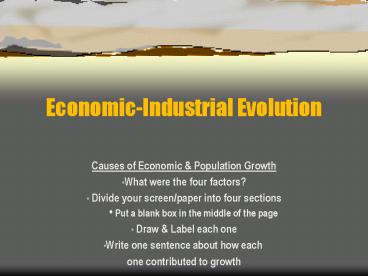 EconomicIndustrial Evolution