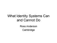 What Identity Systems Can and Cannot Do