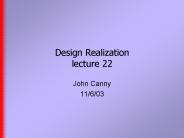 Design Realization lecture 22