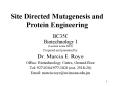 Site Directed Mutagenesis and Protein Engineering PowerPoint PPT Presentation