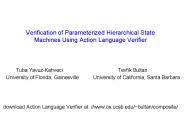 Verification of Parameterized Hierarchical State Machines Using Action Language Verifier