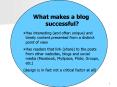 What makes a blog successful PowerPoint PPT Presentation