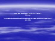 Land and Hold Short Operations (LAHSO)