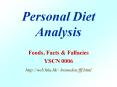 Personal Diet Analysis PowerPoint PPT Presentation