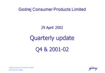 Godrej Consumer Products Limited