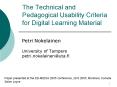 The Technical and Pedagogical Usability Criteria for Digital Learning Material PowerPoint PPT Presentation