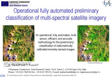 Operational fully automated preliminary classification of multispectral satellite imagery