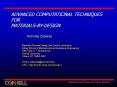 ADVANCED COMPUTATIONAL TECHNIQUES FOR PowerPoint PPT Presentation