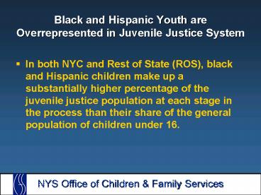 Black and Hispanic Youth are Overrepresented in Juvenile Justice System