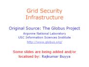 Grid Security Infrastructure