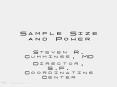 Sample Size and Power PowerPoint PPT Presentation
