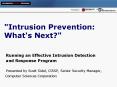 Intrusion Prevention: What's Next PowerPoint PPT Presentation