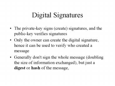 Digital Signatures