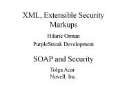 XML, Extensible Security Markups