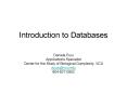 Introduction to Databases PowerPoint PPT Presentation