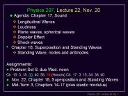 Physics 207, Lecture 22, Nov. 20