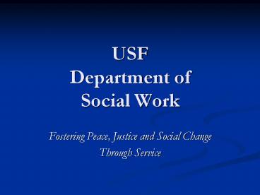 USF Department of Social Work