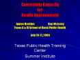 Community Capacity for Health Improvement James BurdineKen McLeroy Texas A PowerPoint PPT Presentation