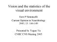 Vision and the statistics of the visual environment PowerPoint PPT Presentation