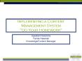 Implementing a Content Management System  PowerPoint PPT Presentation