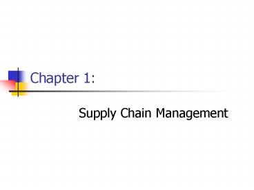 Supply Chain Management