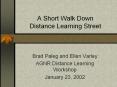 A Short Walk Down Distance Learning Street PowerPoint PPT Presentation