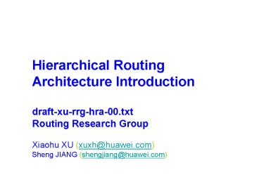 PPT – Hierarchical Routing Architecture Introduction PowerPoint ...