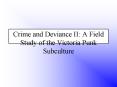 Crime and Deviance II: A Field Study of the Victoria Punk Subculture PowerPoint PPT Presentation