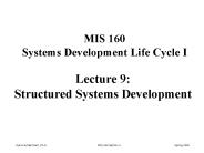 Lecture 9: Structured Systems Development