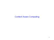 Context Aware Computing