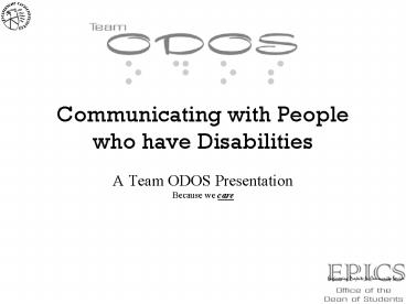 Communicating with People who have Disabilities presentation | free to view
