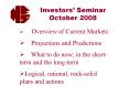 Investors Seminar PowerPoint PPT Presentation