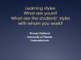 Learning styles: What are yours What are the students styles with whom you work PowerPoint PPT Presentation