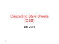 Cascading Style Sheets CSS PowerPoint PPT Presentation