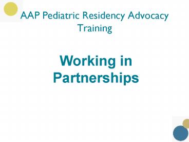 AAP Pediatric Residency Advocacy Training