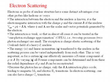 Electron Scattering