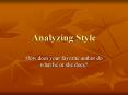 Analyzing Style PowerPoint PPT Presentation