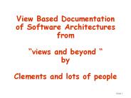 View Based Documentation of Software Architectures from 