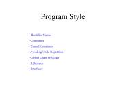Program Style