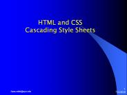 HTML and CSS Cascading Style Sheets