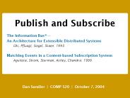 Publish and Subscribe