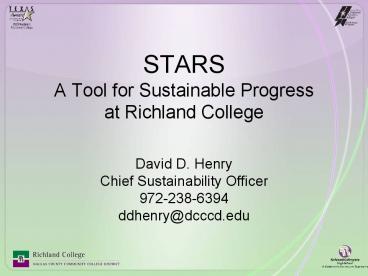 STARS A Tool for Sustainable Progress at Richland College