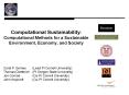 Computational Sustainability: Computational Methods for a Sustainable Environment, Economy, and Soci PowerPoint PPT Presentation