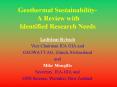Geothermal Sustainability A Review with Identified Research Needs PowerPoint PPT Presentation