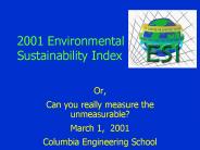 2001 Environmental Sustainability Index