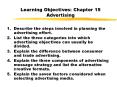 Learning Objectives: Chapter 15 Advertising PowerPoint PPT Presentation