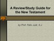 A Review/Study Guide for the New Testament