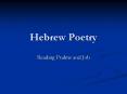 Hebrew Poetry PowerPoint PPT Presentation